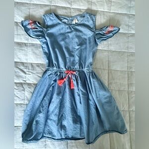 H&M Denim Blue Kids Dress with Coral Accents
